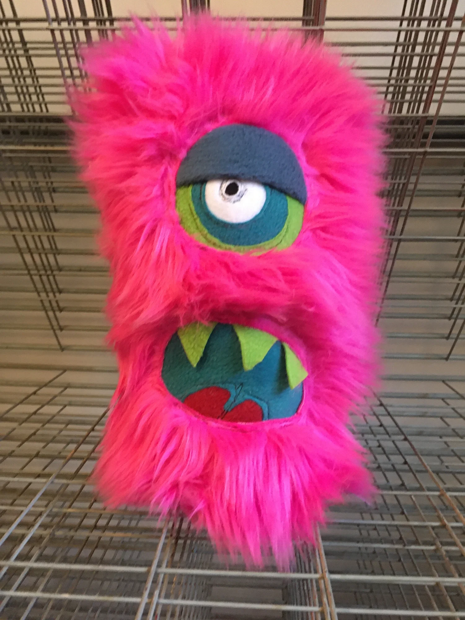 MEDIUM NEON PINK ONE EYED MONSTER — TIM MONSTERS! -